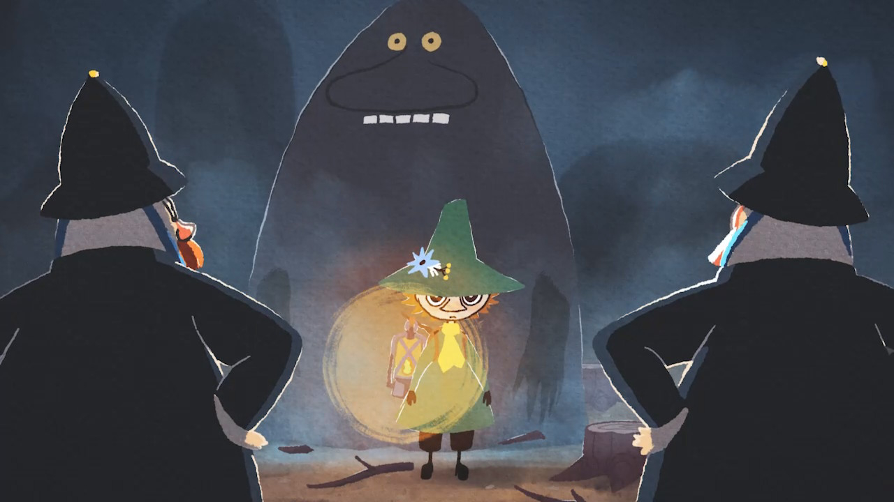Snufkin scares the crap out of some policemen with the help of the Groke