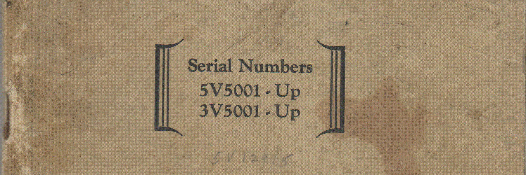 Close-up of the cover of the Operator's Instructions for Caterpillar Diesel D318 Engine and Electric Set (Serial numbers 5V5001 - Up, 3V5001 - Up). Scanned image manipulated with dithering.