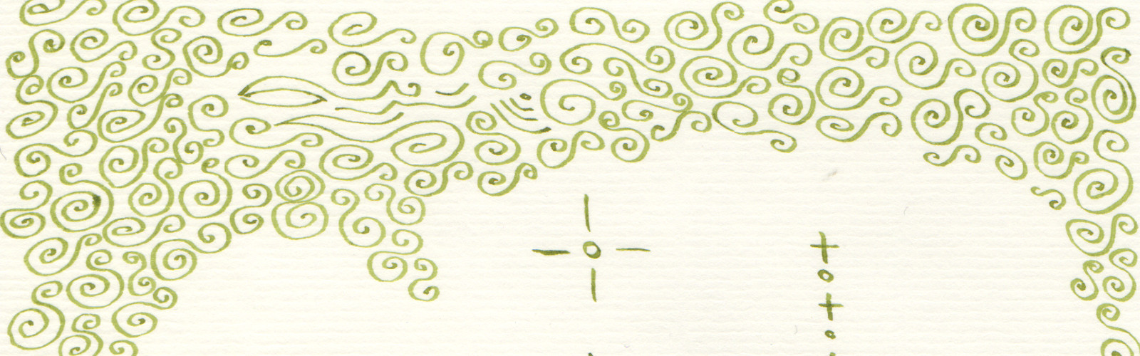 Abstract squiggles in green ink